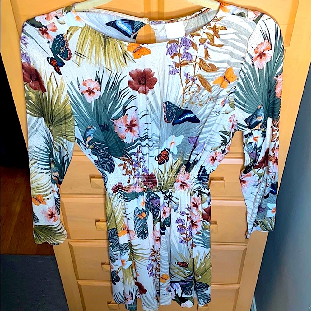 NWOT H&M Floral long sleeve Dress w cinched waist